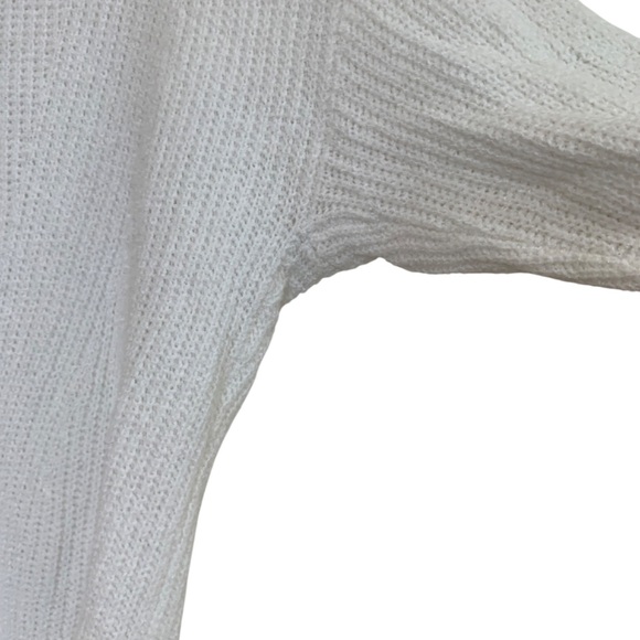 EXPRESS Sweater Oversized Cotton White Cut Out Back Hi Low Hem Scoop Neck VGUC - Picture 6 of 15